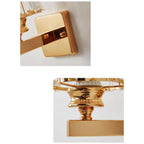 Contemporary Iron and Glass Wall Sconce Light Fixture