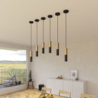 Height-Adjustable Brushed Brass Pendant Light