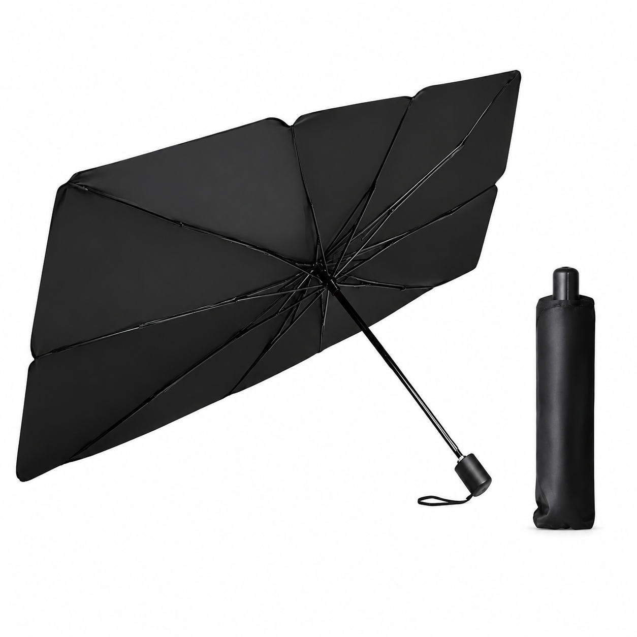 Reflective Titanium-Alloy Rollable Windshield Sunshade (Ø55.1 in)