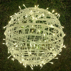 LED Sphere Lights with Metal Wire Ball Design for Hanging Decor