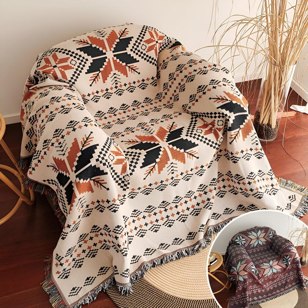 Moroccan Pattern Picnic Blanket - Boho Style Mat for Outdoor Use