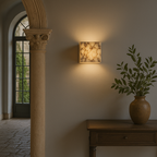 Cube Wall Light in Minimalist Marble Design