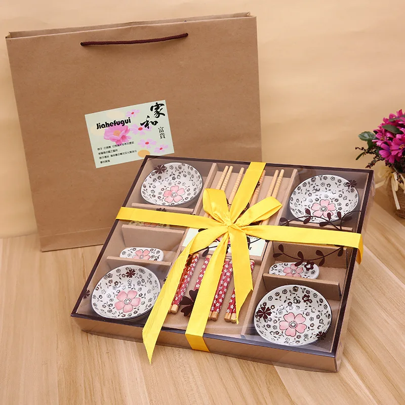 Sakura Serenity 12-Piece Sushi Dining Set - Elegant Floral Gift
