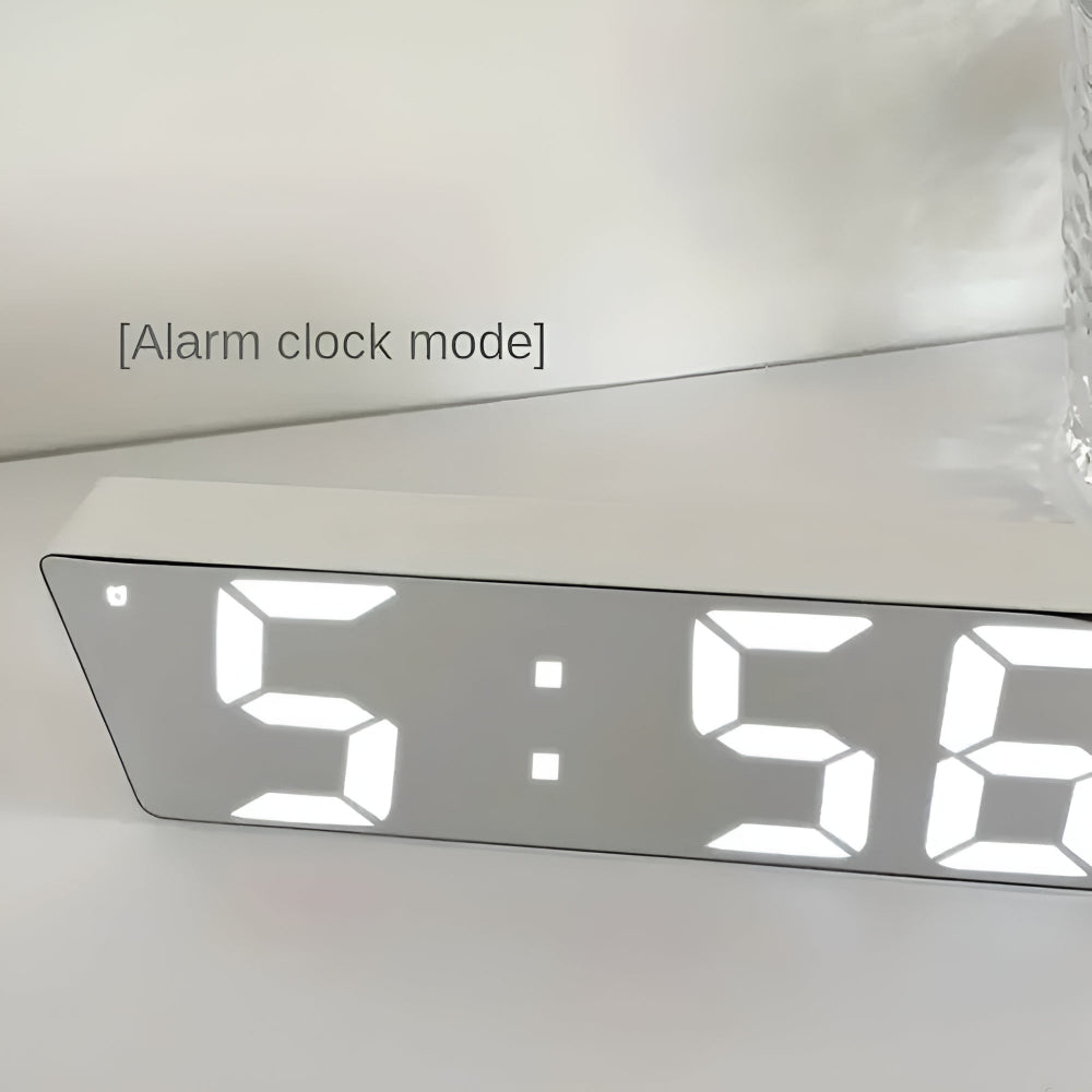 LED Alarm Clock with Digital Display and Mirror Finish