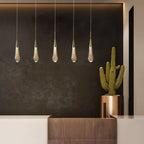 Minimalist Hanging Light Fixture with Modern Gold Teardrop Pendant