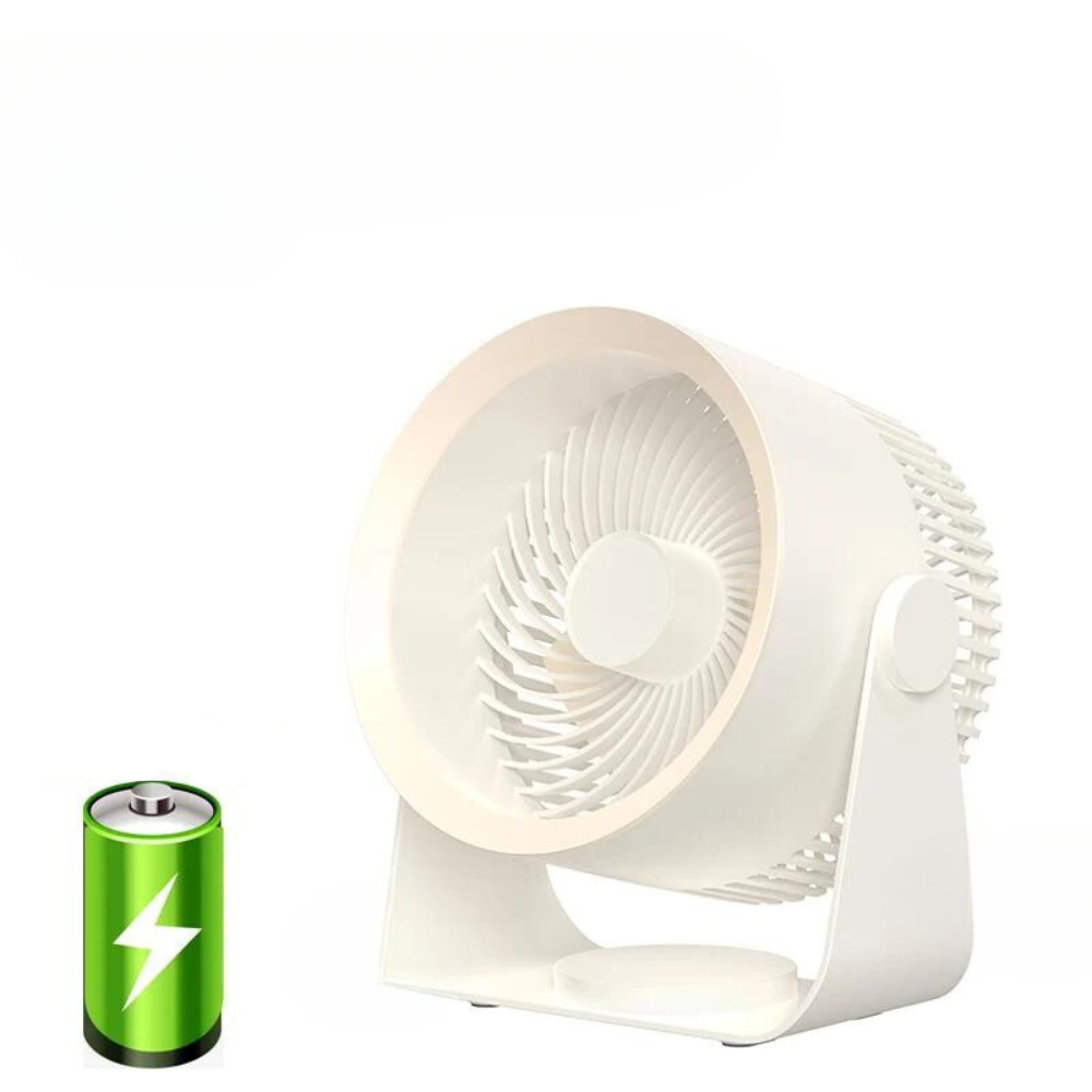 Compact Desk Fan with Adjustable Tilt and Round Air Vent