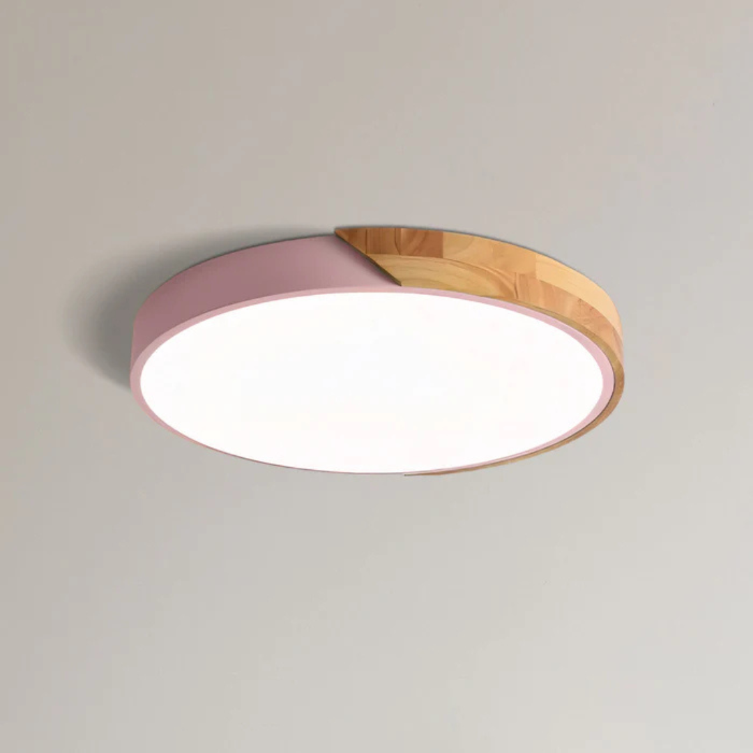 Modern Wooden LED Ceiling Fixture | Nordic Style Lighting