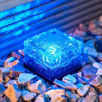Color-Changing Solar Cube Light for Garden with Water Ripple Design