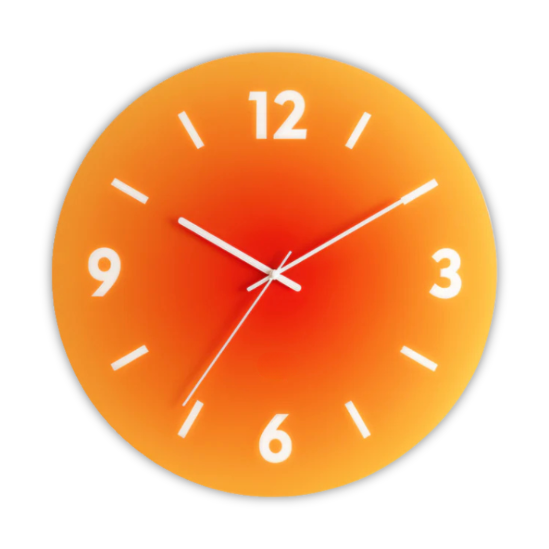 Modern Gradient Design Wall Clock in Sunset Glass Finish