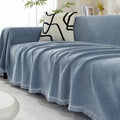 Cozy Textured Knit Blanket with Playful Tassels