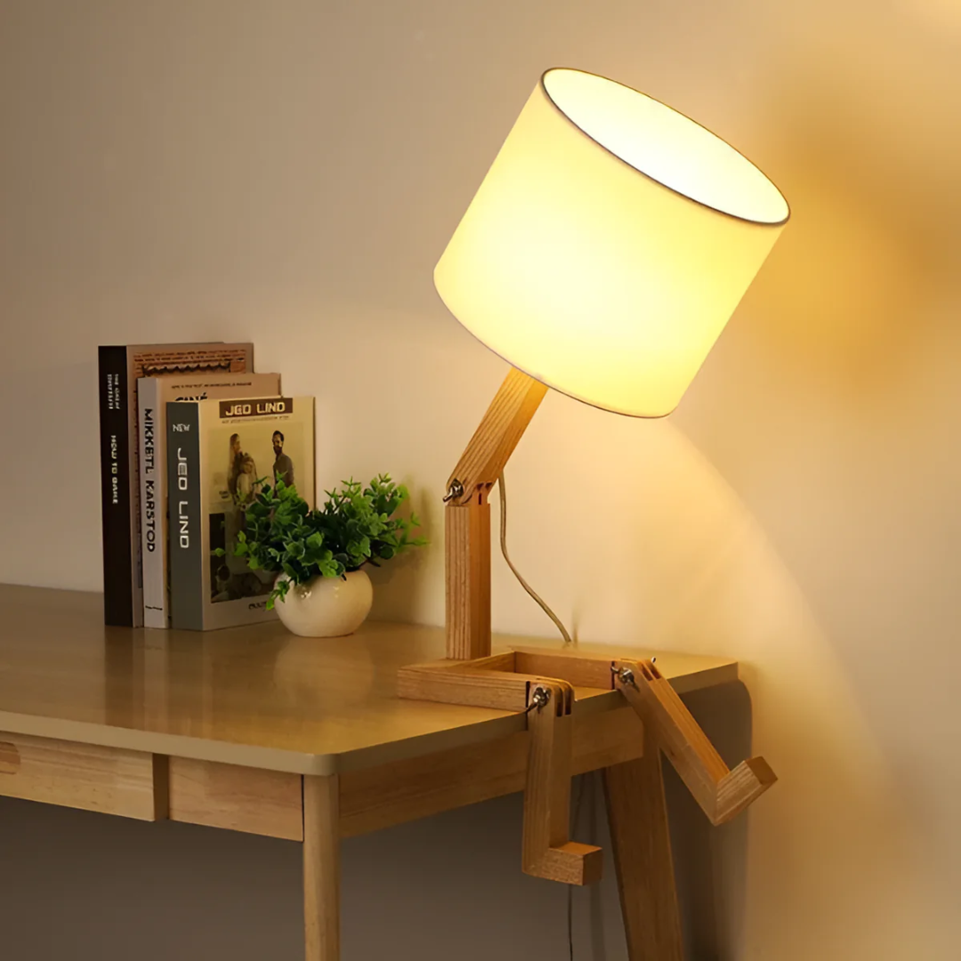 Adjustable Wooden Table Lamp with Unique Design
