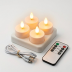 Flameless LED Candle Set with Remote Control and USB Rechargeable Timer