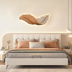 Feather-Pattern Metal Remote-Dimmable LED Wall Lamp
