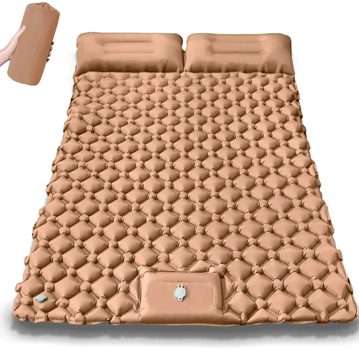 Camping Air Mattress Extra-Wide Diamond Top Dual Valve