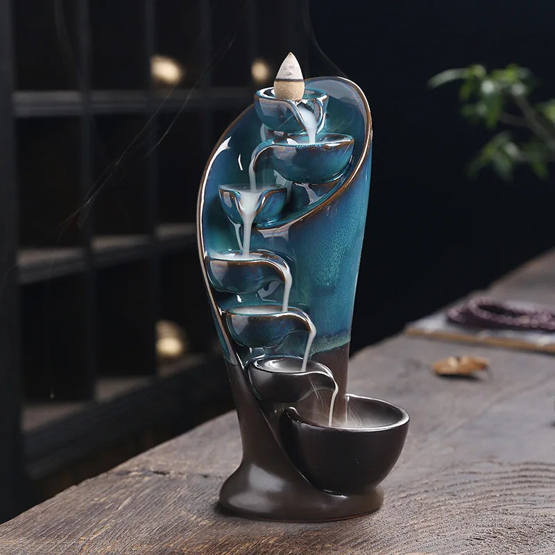 Incense Waterfall Handcrafted Ceramic Torch Design