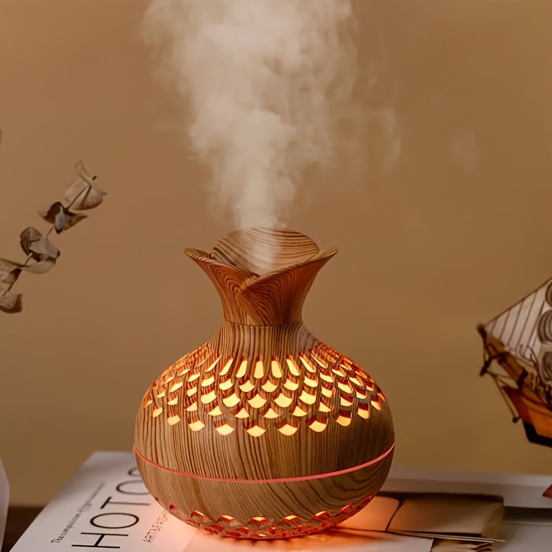 Wood-Grain LED USB-Powered Aroma Diffuser