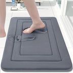 Absorbent Coral Fleece & Non-Slip Bath Mat (Elongated)