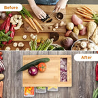 Multifunctional Kitchen Prep Station with Bamboo Cutting Board and Storage Trays