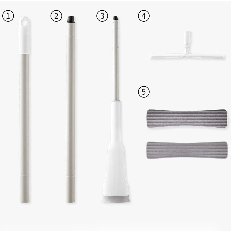 Floor Mop Easy-Squeeze Built-In Dispenser & 180° Swivel