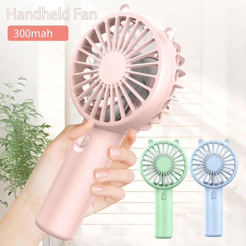 Mini Hand Fan USB Rechargeable 3 Speeds Quiet Operation