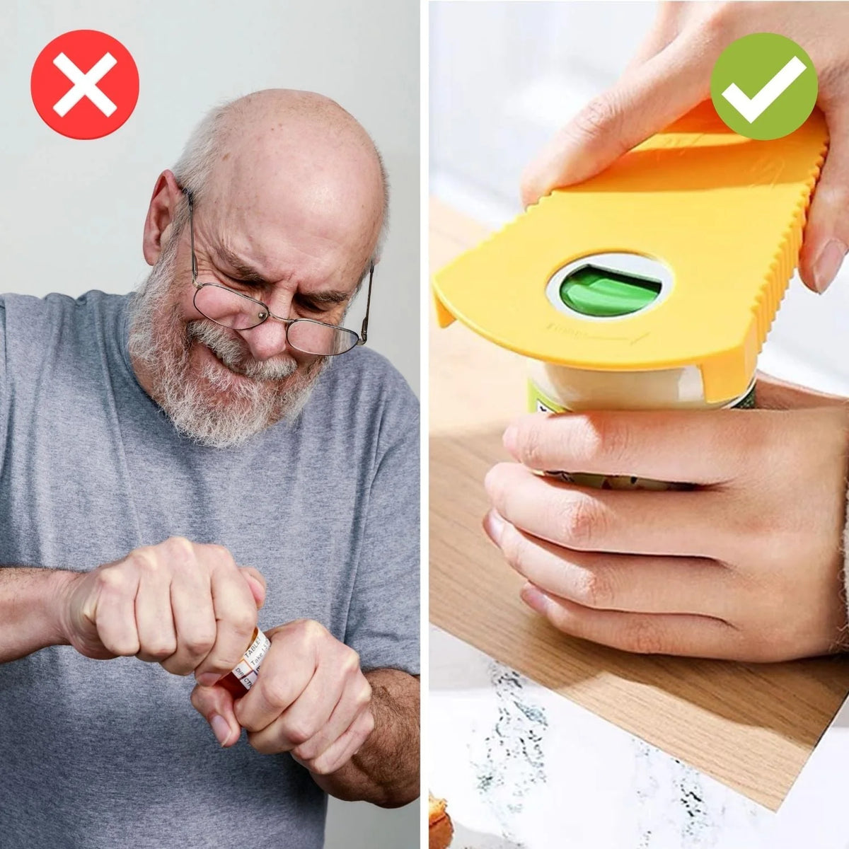Jar & Bottle Opener Ergonomic Non-Slip Fits Most Jars