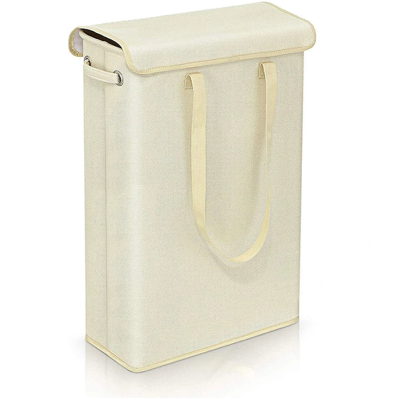 Laundry Basket Slim 45L Fitted Lid & Handles