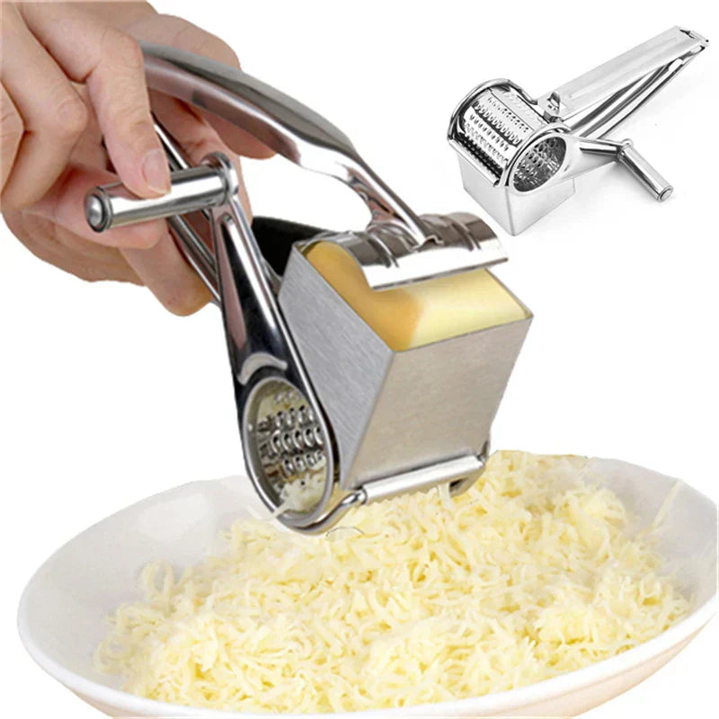 Rotary Cheese Grater Stainless Steel Interchangeable Drums