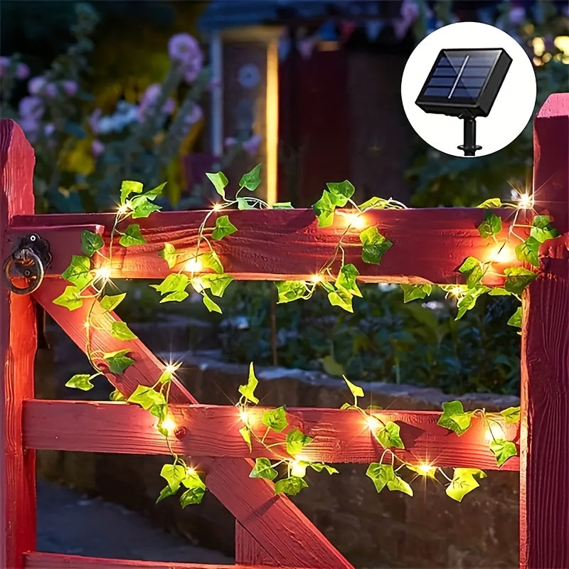 Solar-Powered Ivy Leaf String Lights (7 m)