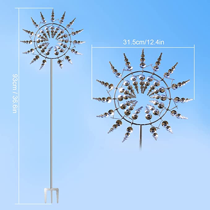 18-Blade Ball-Bearing Weatherproof Garden Windmill