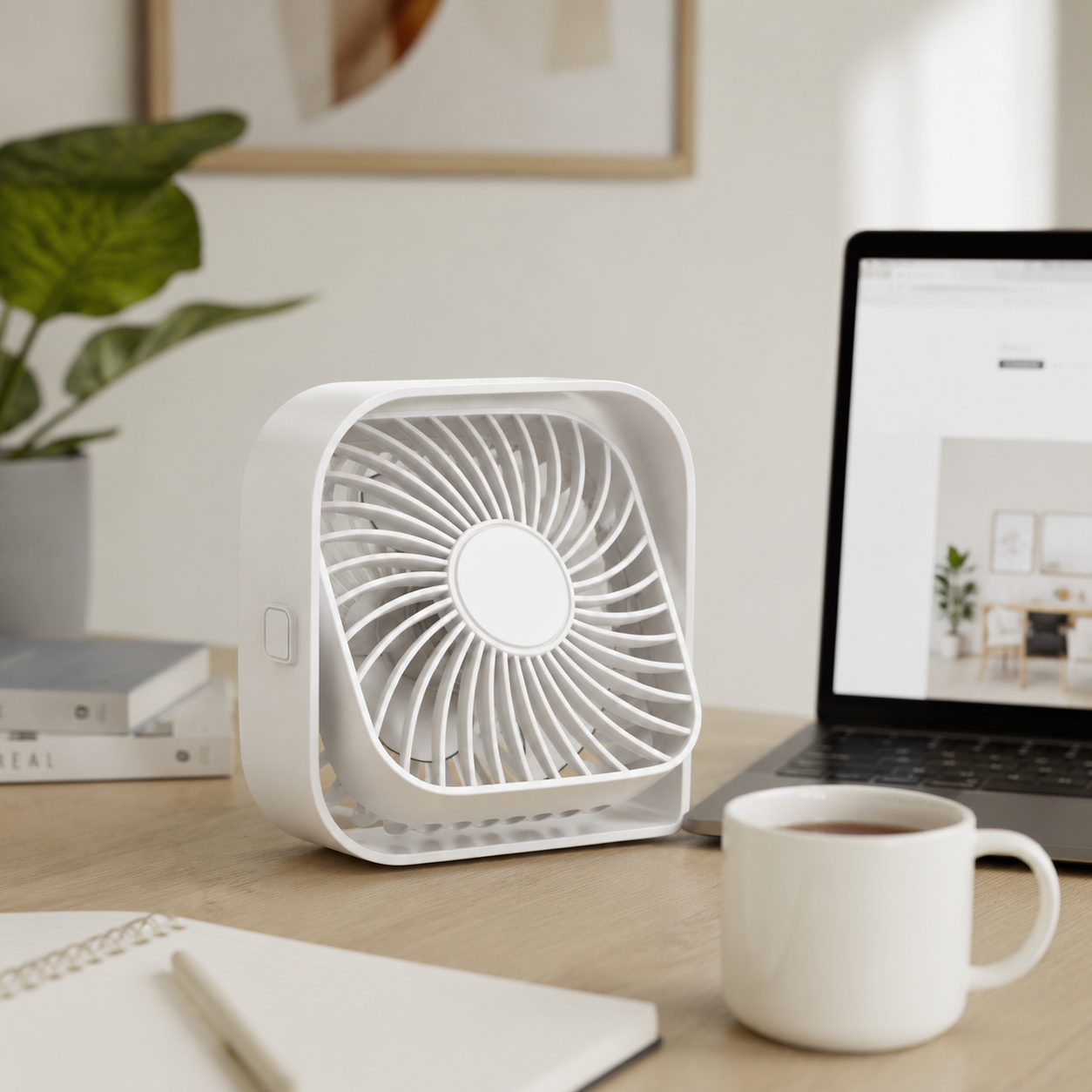 360° Rotating 3-Speed USB Table Fan