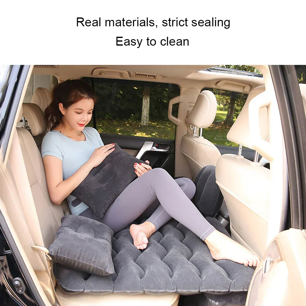 Inflatable Car Mattress Thick Flocked Fabric Universal Fit