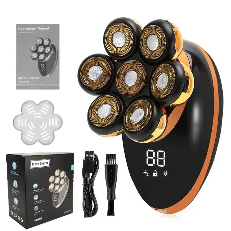 Electric Shaver 7D Floating Heads 5-in-1 Grooming Kit