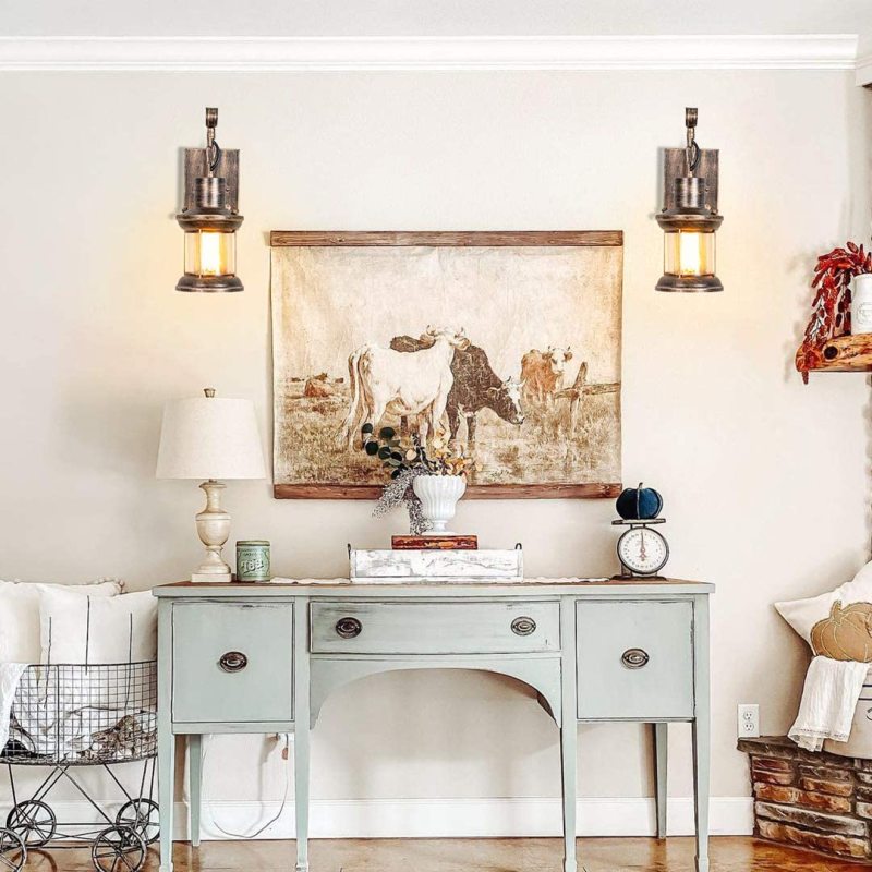Vintage Style Indoor Wall Sconce Light Fixture - Industrial Design