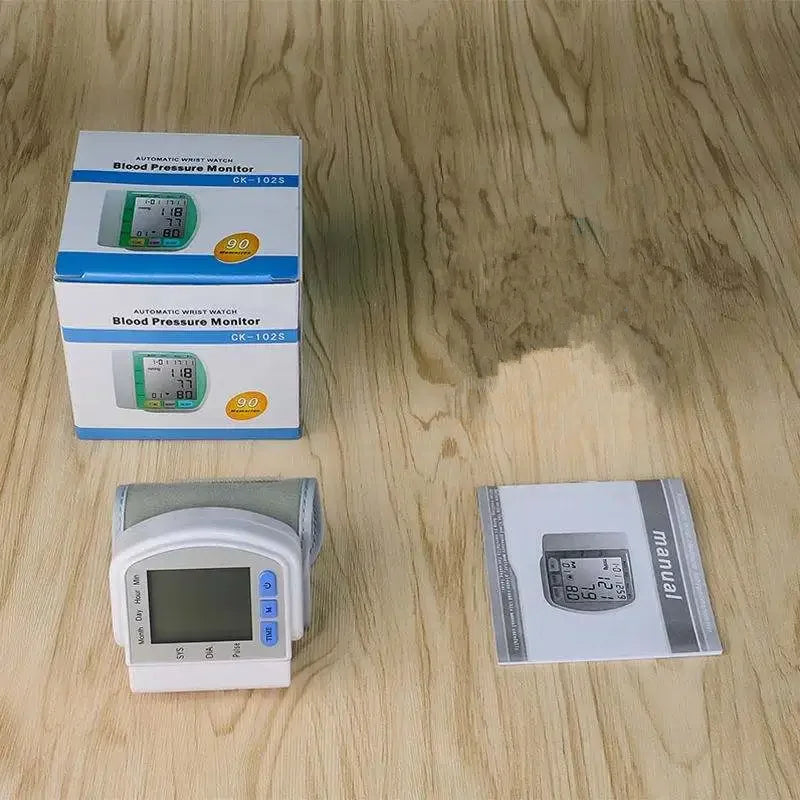 Wrist Blood Pressure Monitor Large LCD Stores 99 Readings