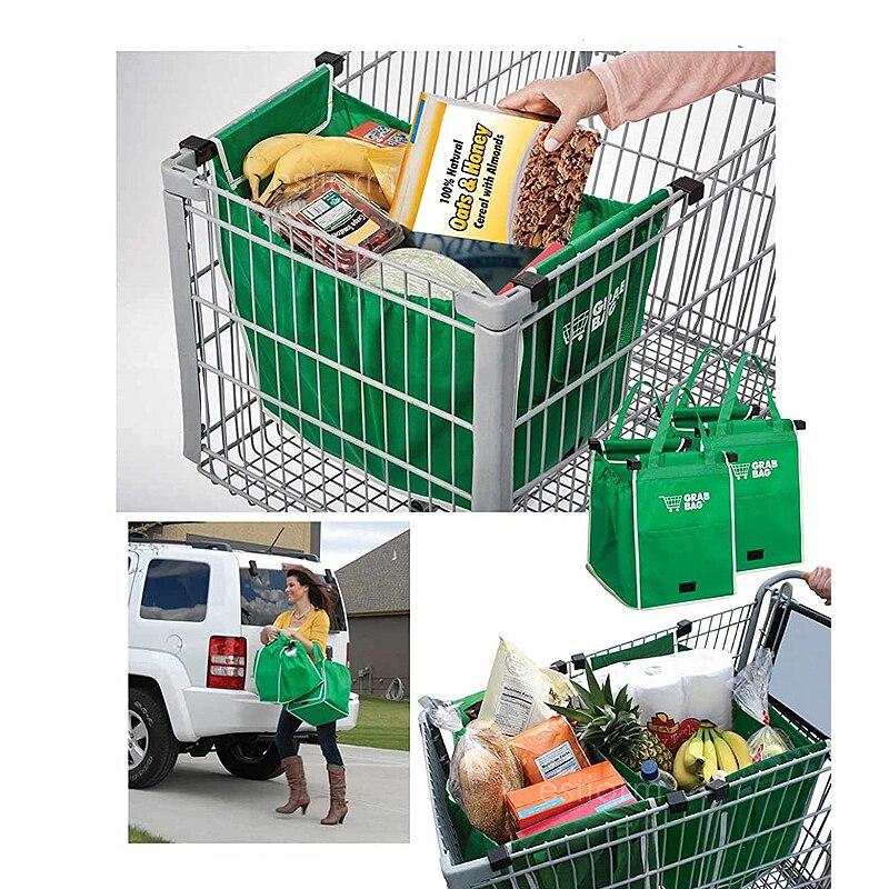 Reusable Shopping Bag Non-Woven Foldable Upright 33 lb Capacity