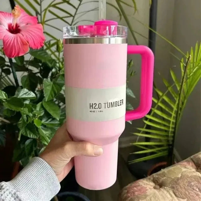 Insulated Tumbler 1.2L Stainless Steel Handle Lid