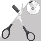 Eyebrow Scissors Precision Comb Ergonomic Grip Stainless Steel Blades