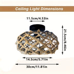 Rustic Handwoven Ceiling Light – Bohemian Hemp Rope Flush Mount