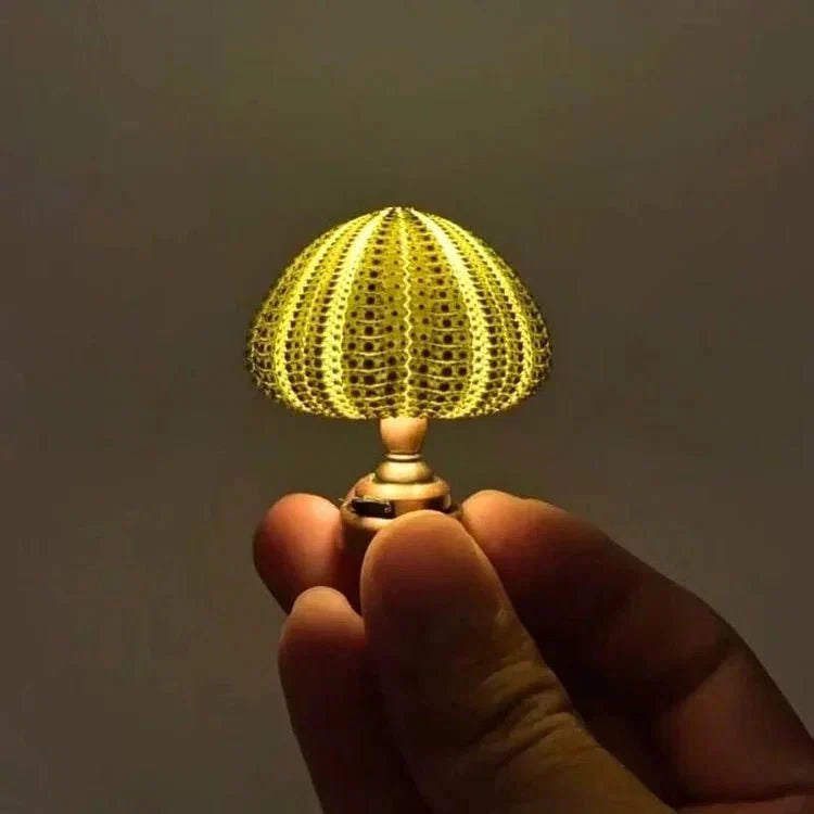 Night Light Kit Natural Sea Urchin Shell Gilded Base
