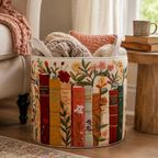 Quilted Foldable Laundry Basket (Reinforced Linen Handles)