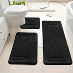 Knit-Look Polyester Non-Slip & Absorbent Bath Mat (Set of 3)