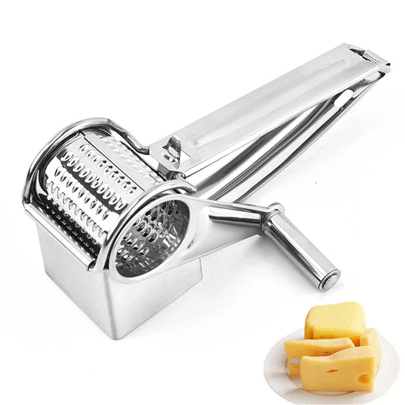 Rotary Cheese Grater Stainless Steel Interchangeable Drums