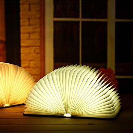 Warm Ambient Light LED Table Lamp – Folding Book Design