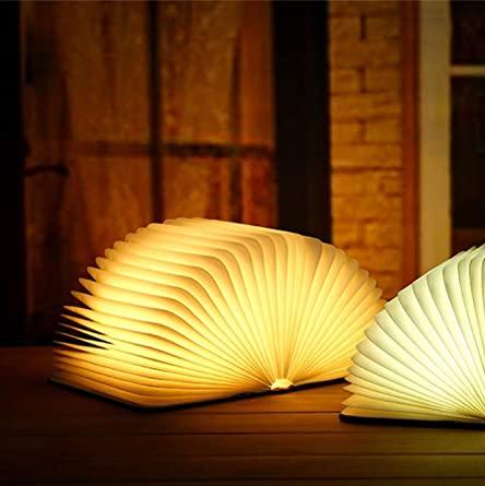 Warm Ambient Light LED Table Lamp – Folding Book Design