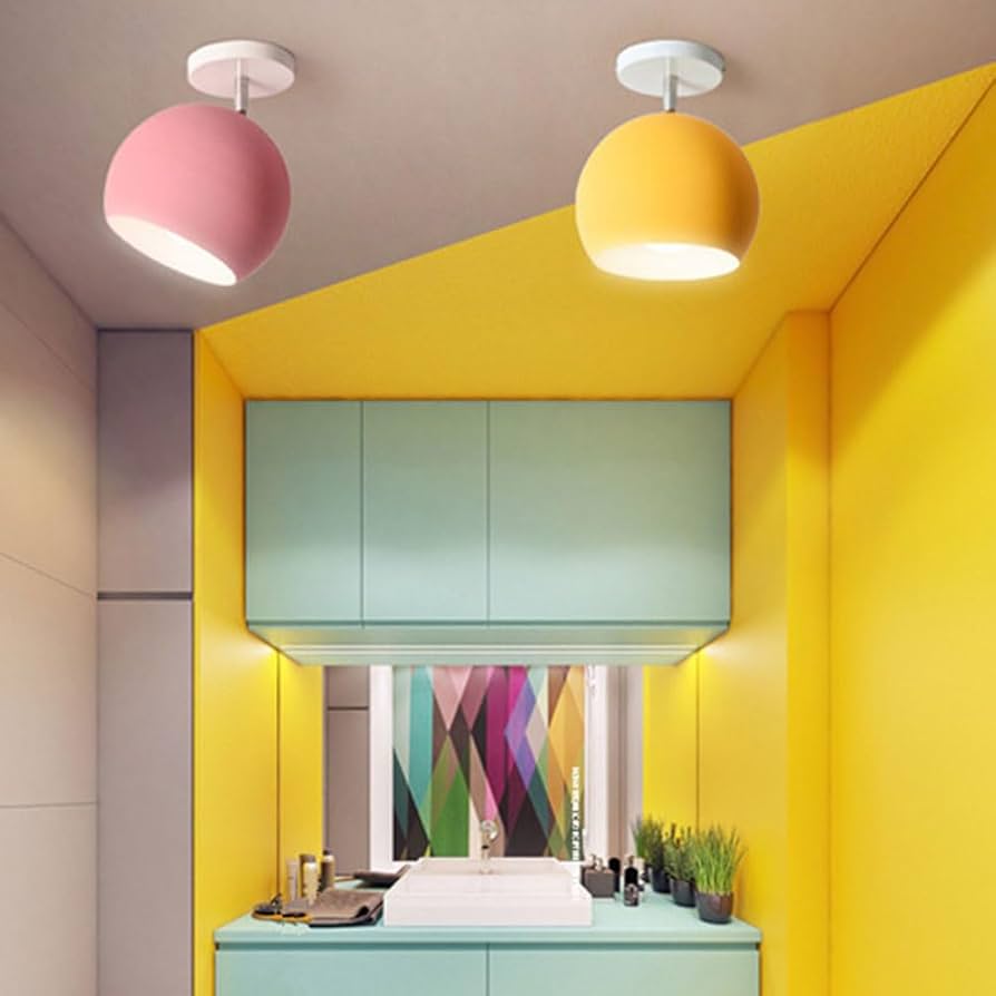 Contemporary Round Aluminum Ceiling Lamp – Nordic Macaron Style