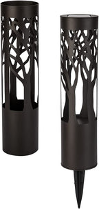 Bronze Metal Cylinder Solar Pathway Light for Garden