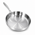 Three-Layer 316 Stainless Steel Frying Pan (Induction & Oven Compatible)