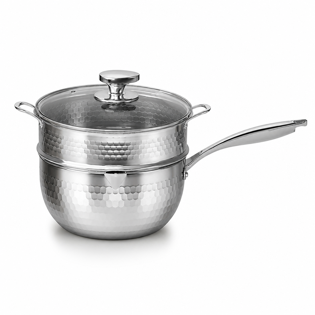 Uncoated Titanium Thickened Body Yukihira Pot (Lid & Steamer Options)