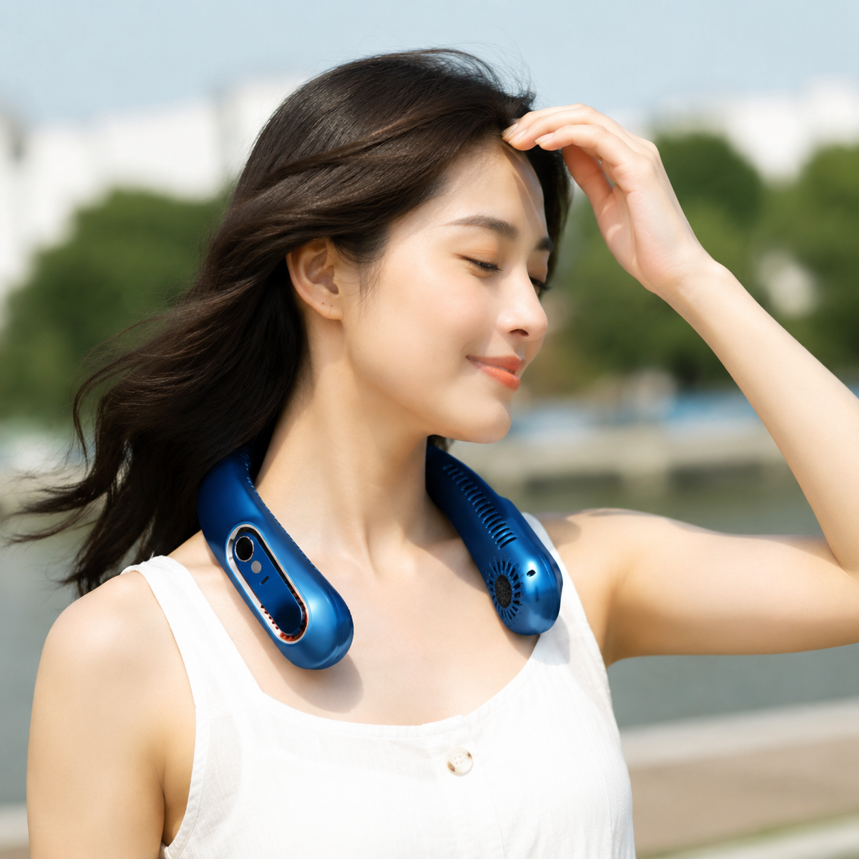 Bladeless USB-Rechargeable 5-Speed Neck Fan