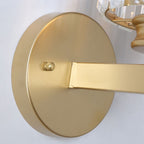 Contemporary Iron and Glass Wall Sconce Light Fixture